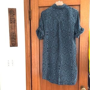 Blue Kavu cotton shirt dress with pockets sz L